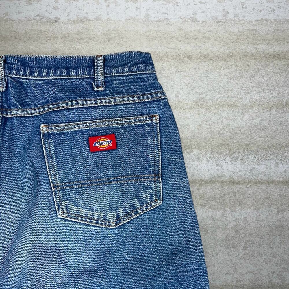Vintage 90s Dickies Jeans 38x30 Relaxed Fit Medium Wash Flannel Lined Work Wear - Picture 3 of 4